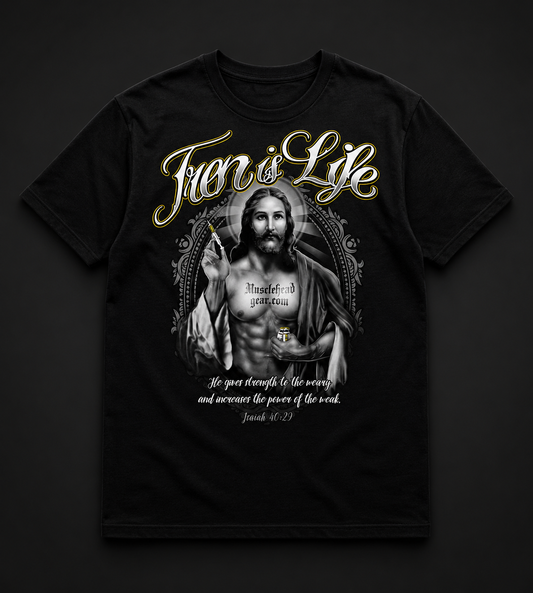 Tren Is Life Jacked Jesus Tee